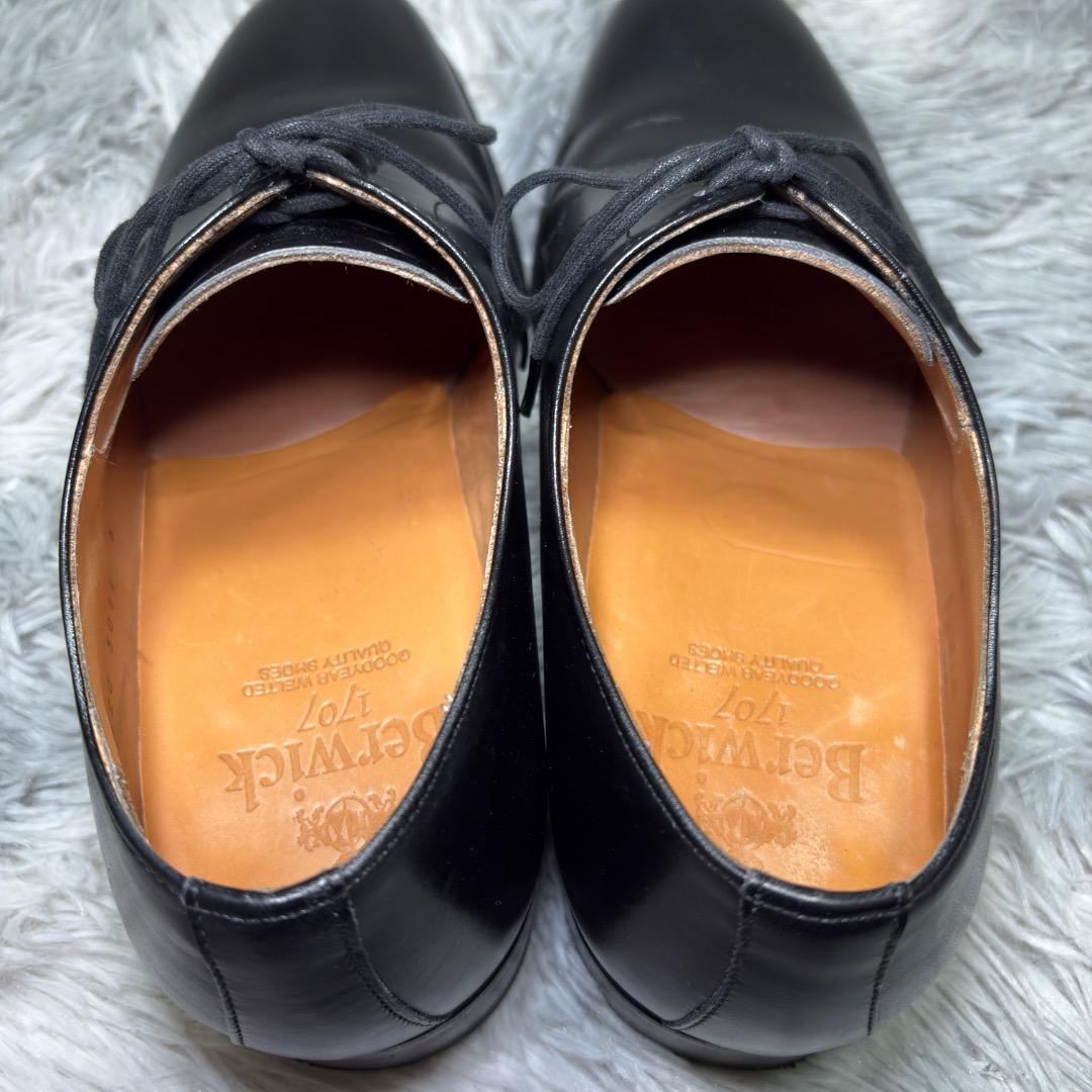 未使用級✨Berwick UK6(25.0cm)　3011 プレーントゥ 黒