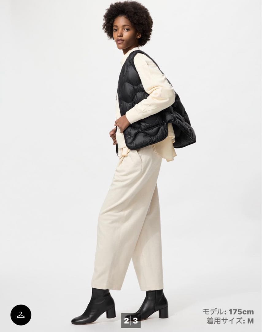 COMPTOIR DES COTONNIERS ブラックダウンベスト エス