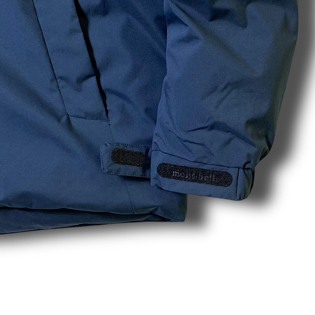 XL モンベル 防寒 胸止水ジップ エコダウンジャケット ネイビー 定4.9