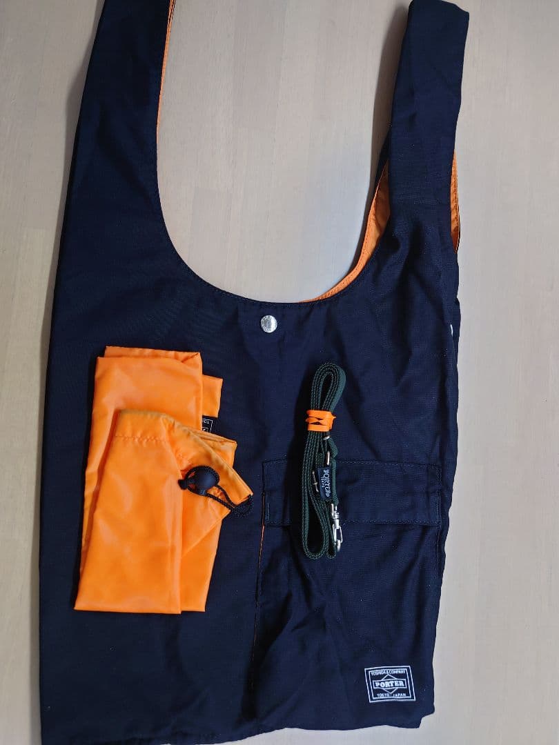 PORTER バガー ブラック/オレンジ - メルカリ