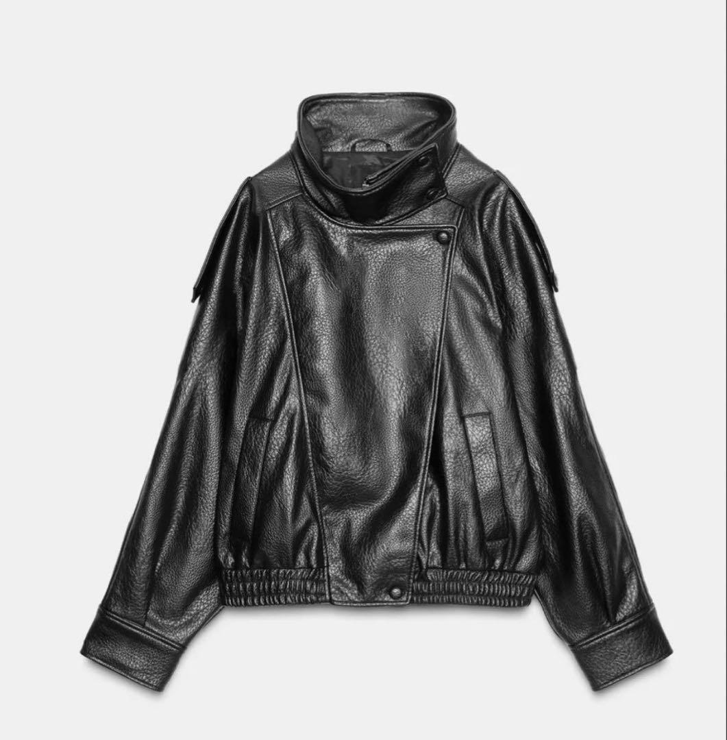ZARA完売品YSL似フェイクレザージャケットXSサイズ - メルカリ
