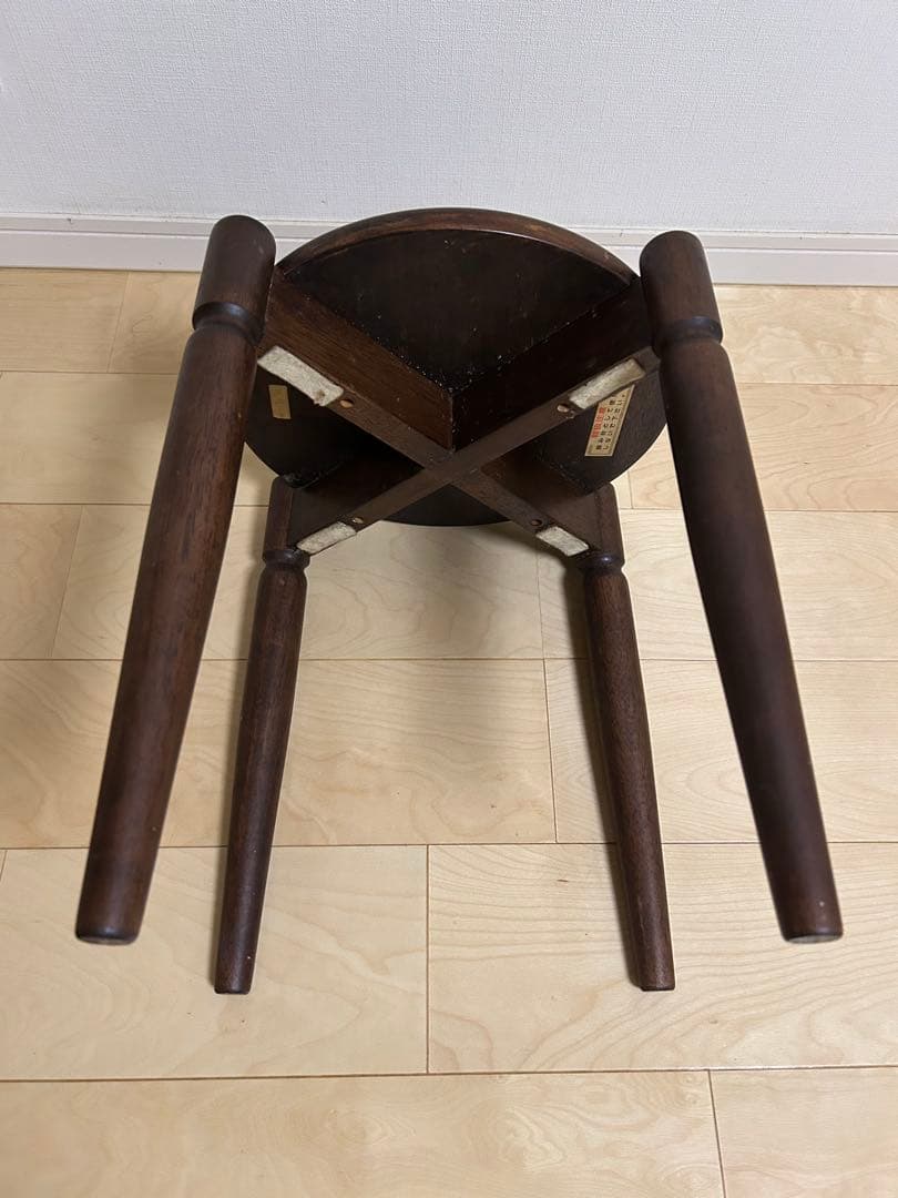 高級民芸家具 旭川遊木民 国産ニレ材使用 スタッキング スツール2脚 北欧風