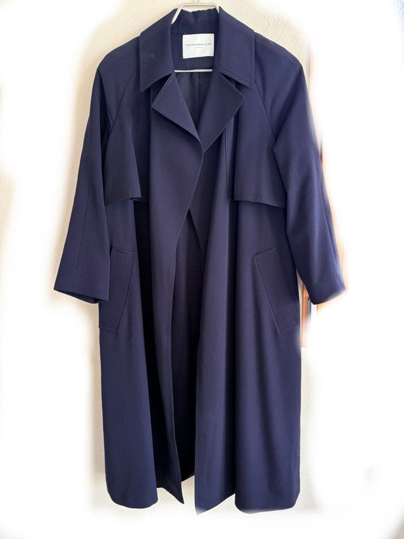 トゥモローランド ネイビーウールトレンチコートインナーボールジィエ