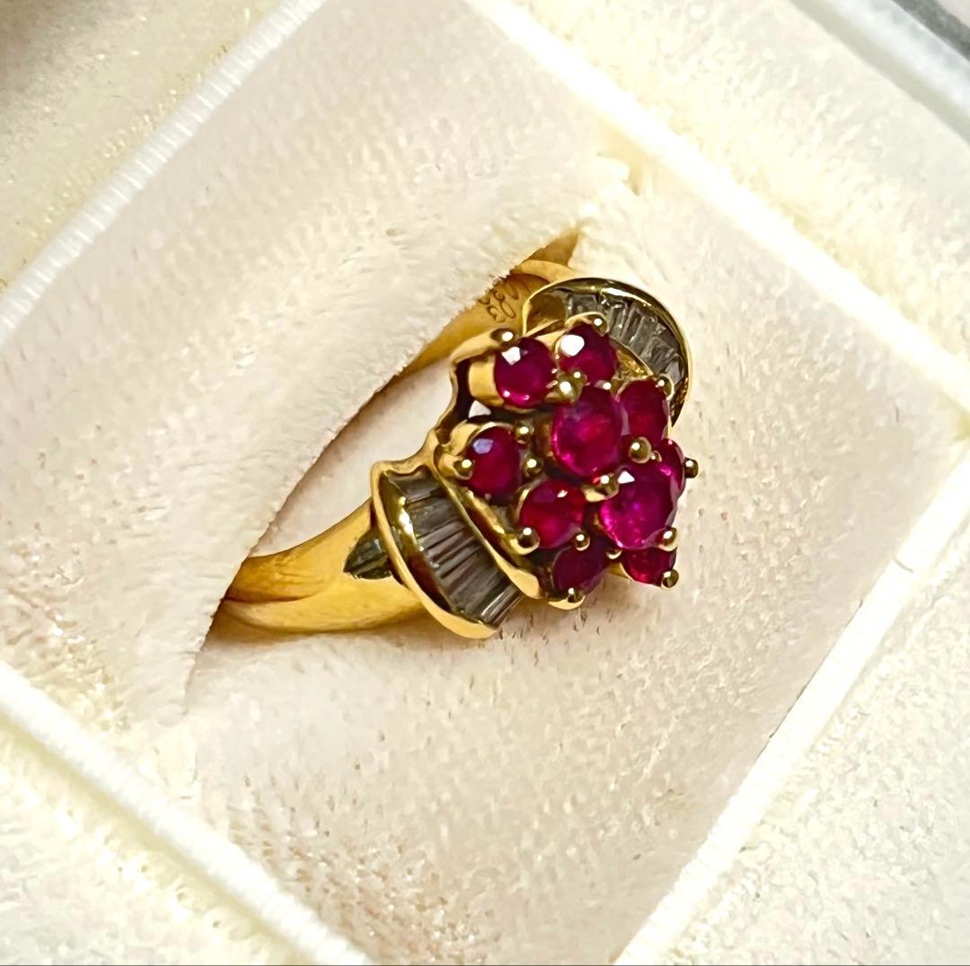 ［高品質］1.03ct 天然ルビーと天然ダイヤモンドの指輪 18金 セール中❗️