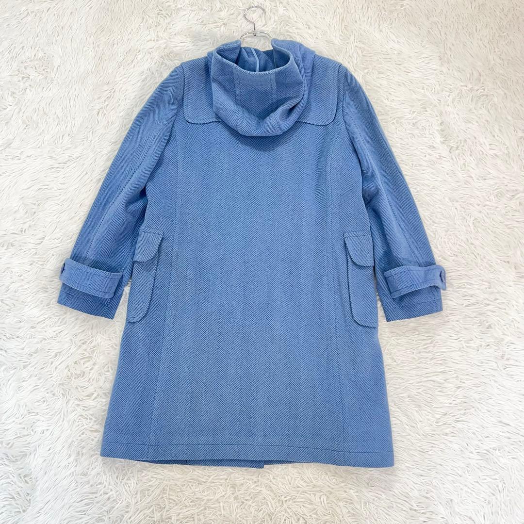 美品♡ヨークランド ダッフルコート ヘリンボーン 希少カラー ブルー