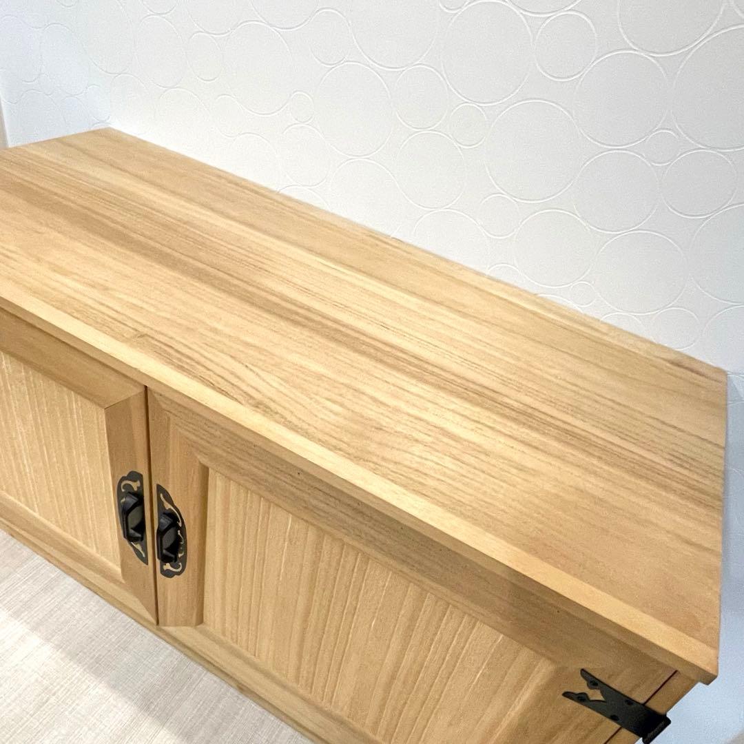 美品】桐箪笥 小型収納棚 4段 衣装ダンス 着物 チェスト 観音開き 和装