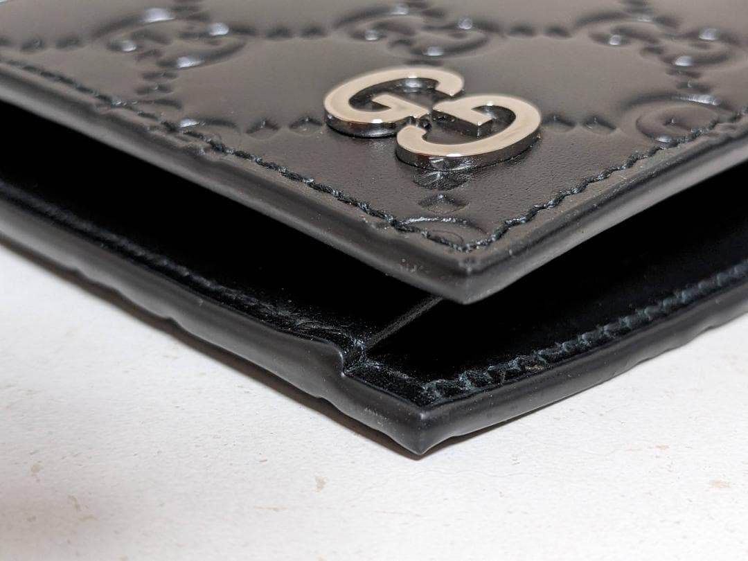 未使用品 グッチ グッチシマ ダブルG 473922 小銭入れ付き 二つ折り