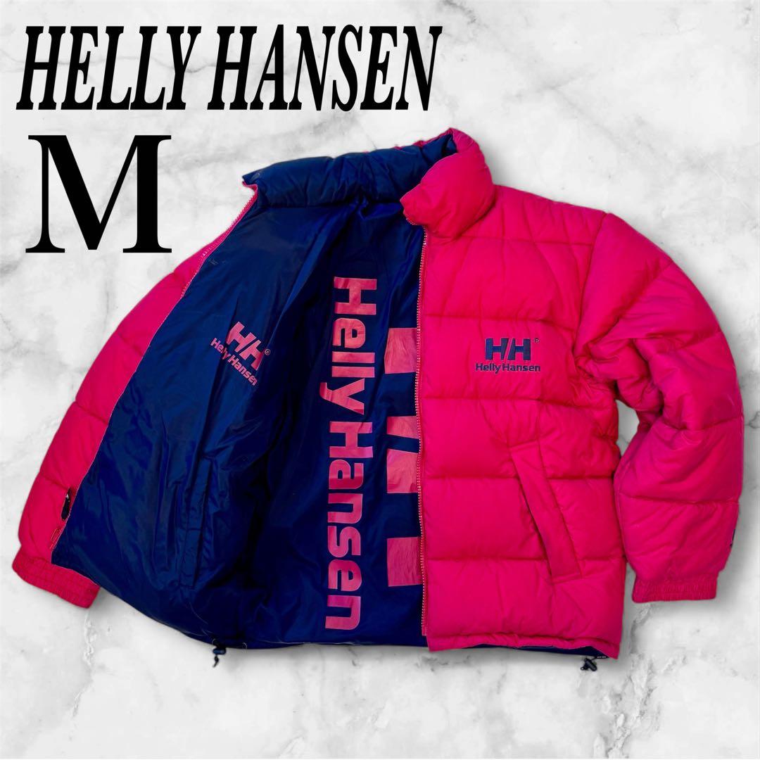 美品】ヘリーハンセン リバーシブル ヌプシ ダウンジャケット 刺繍ロゴ