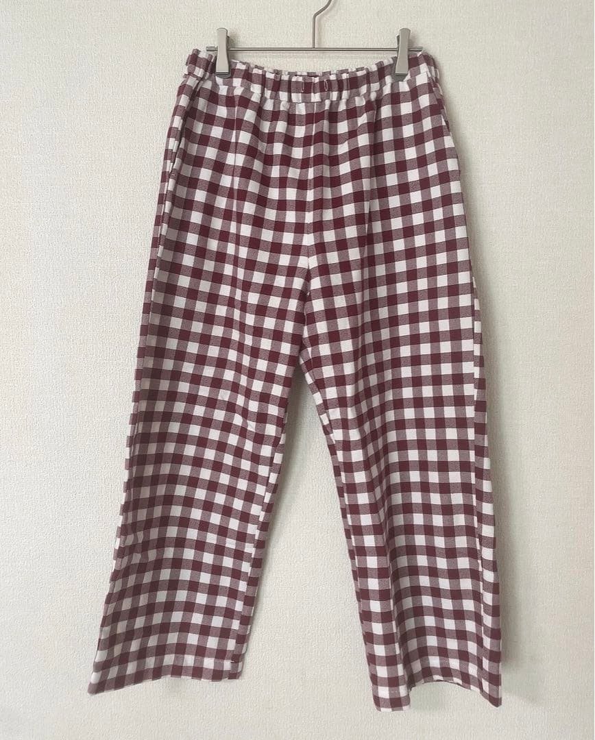 新品！】ジェラートピケ ギンガムチェック柄上下長袖パジャマセット