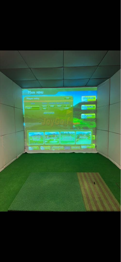 シミュレーションゴルフ　室内防球マット　プロジェクター　専用スクリーン Amazon | ゴルフシミュレーター用防球クッション 標準タイプ (カット