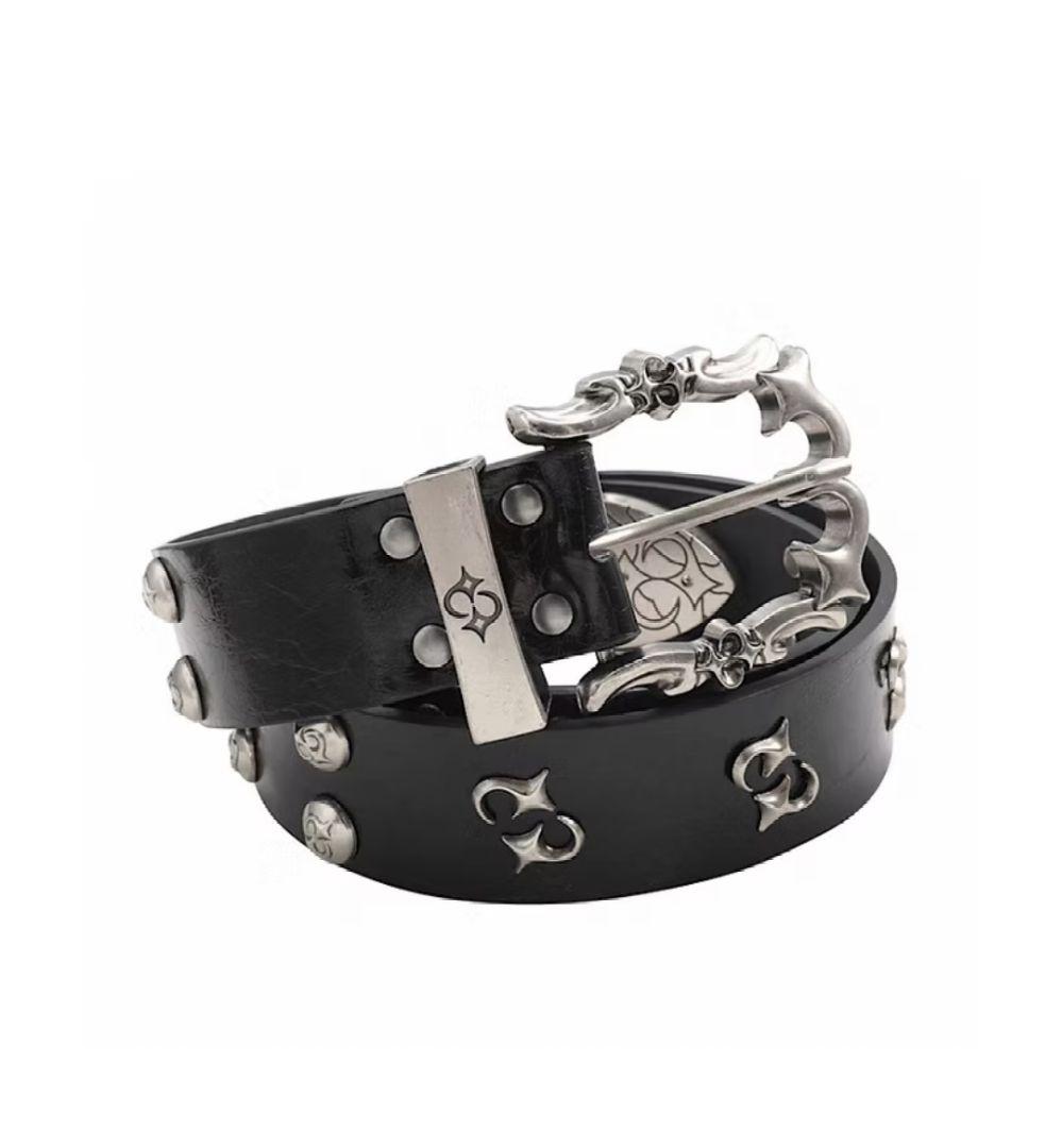 archive vintage スタッズ バックル付き レザー ベルト パンク - メルカリ