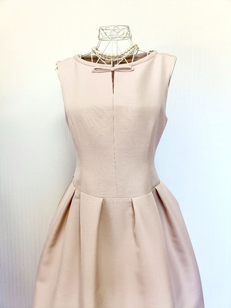 ☆FOXEYフォクシーシルクウールドレスアルドワーズリボンワンピース40