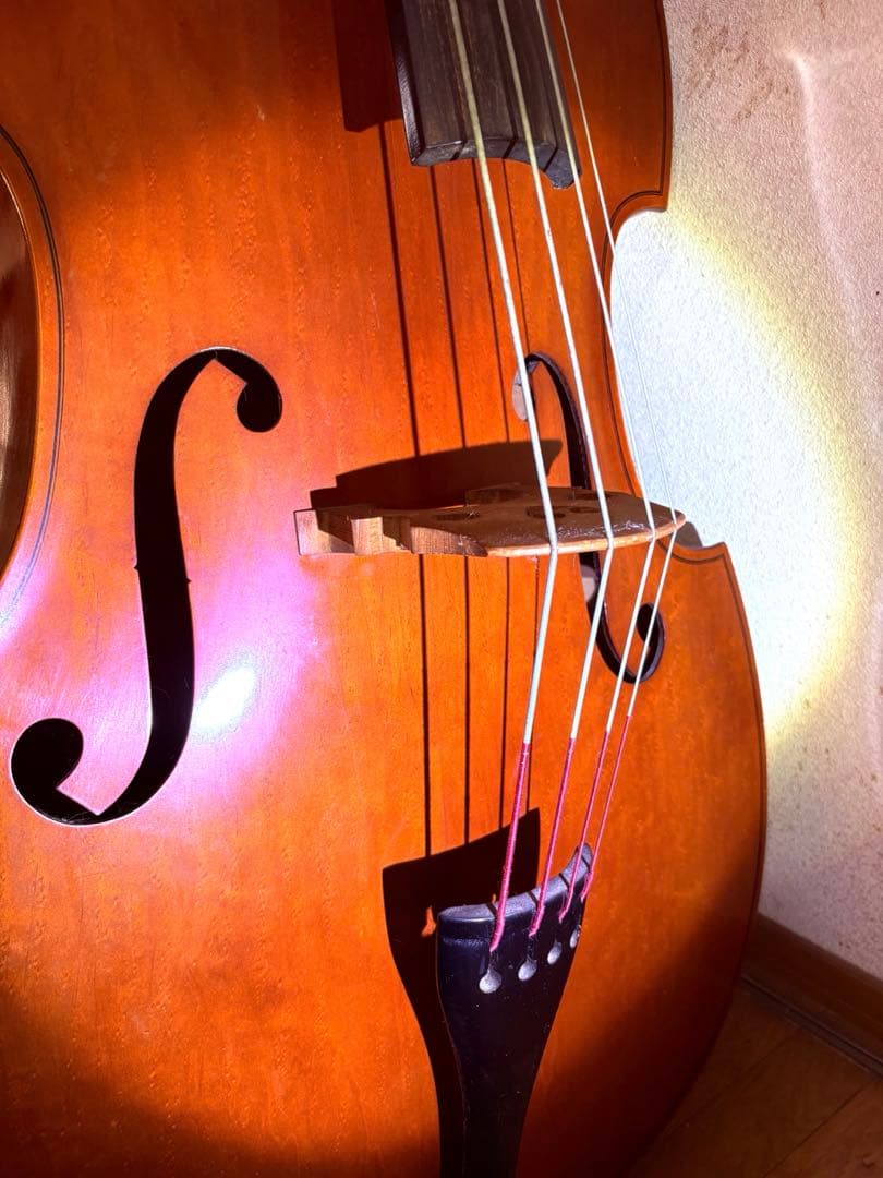 至宝・45年物]Chakiウッドベース(コントラバス)京都茶木ビンテージ