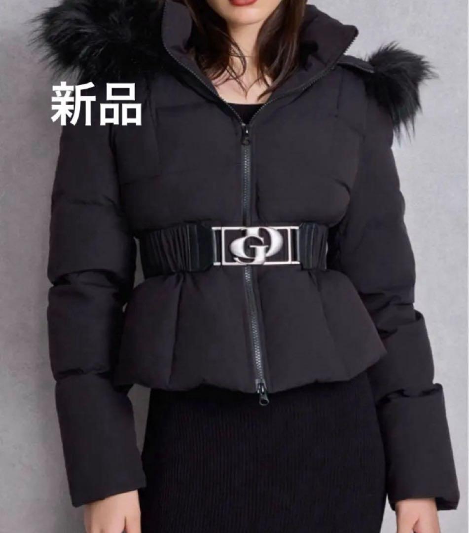 即日発送 GDベルト付きショートダウンコート 大人気ブラック定価22900