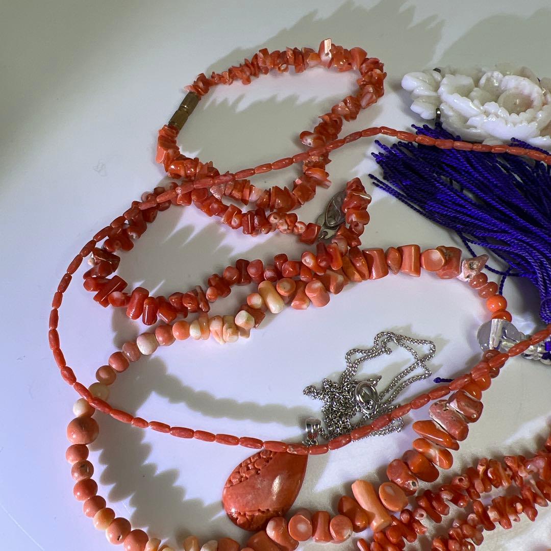 本赤珊瑚 アクセサリーなど色々 袋込210g 東Y8-0204ア㊱ - メルカリ