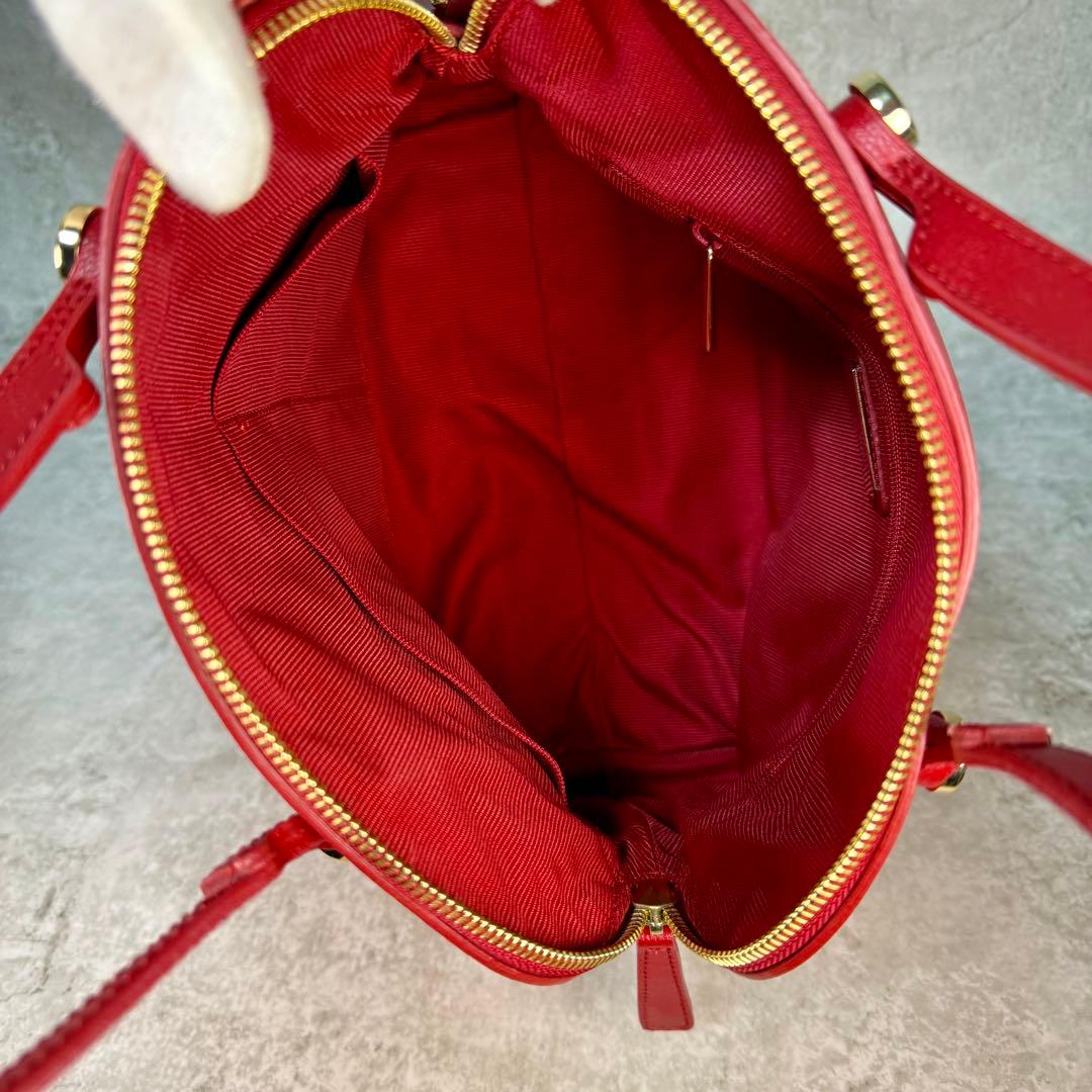 極美品】FURLA フルラ パイパー M 赤 2WAY ハンドバッグ - メルカリ