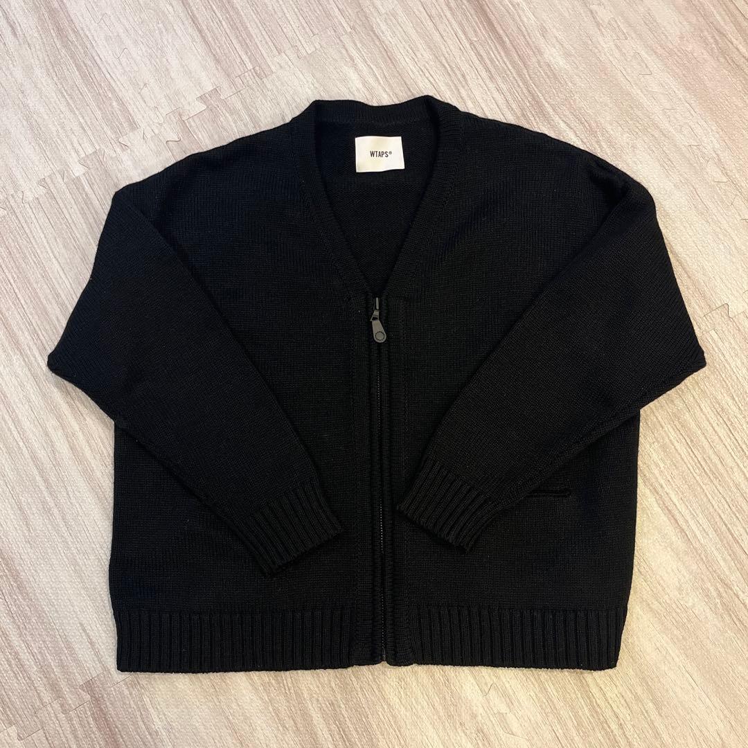 WTAPS ブラック ジップアップカーディガン WTAPS Men's Palmer Zip Cardigan in Black WTAPS