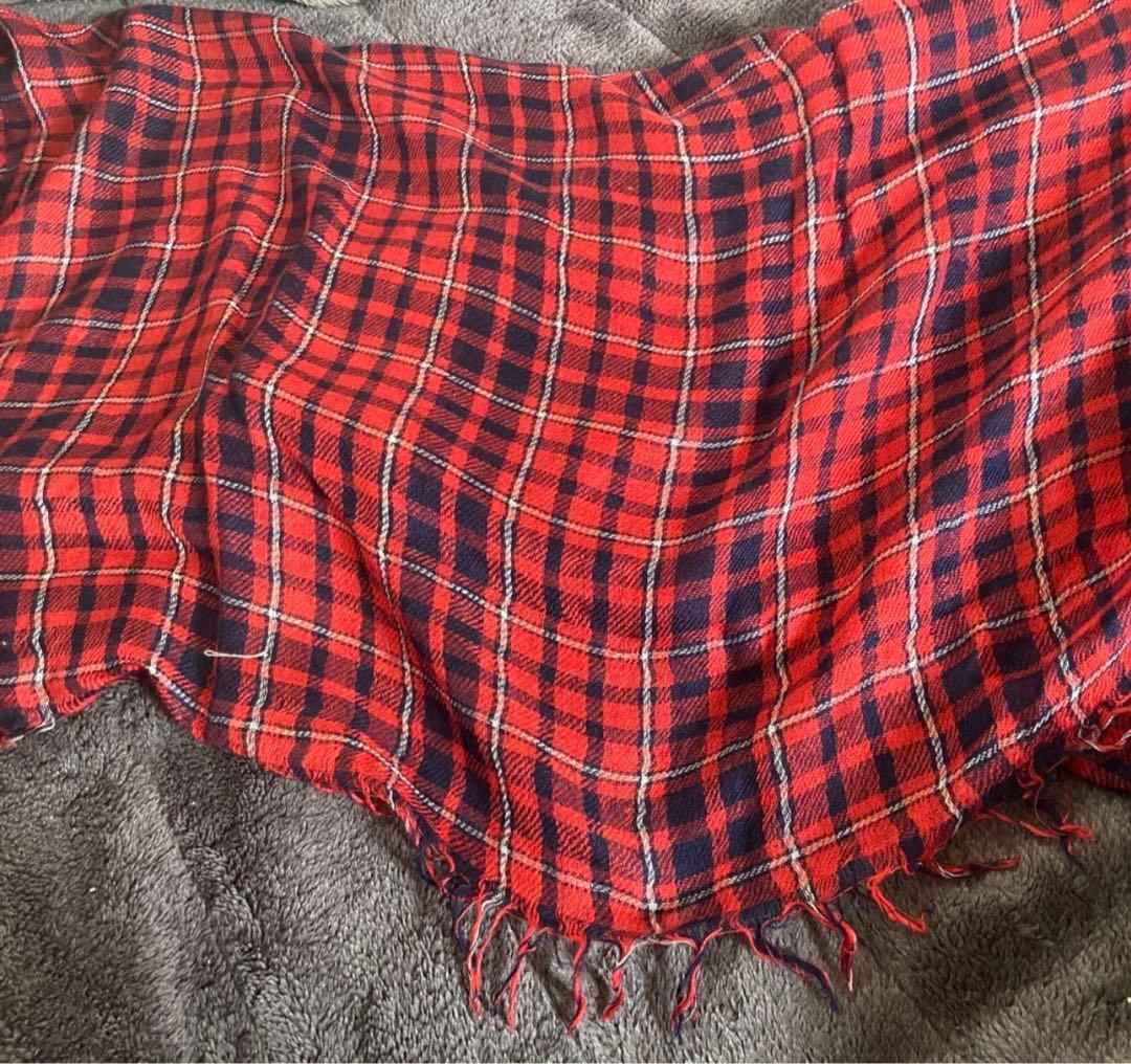 12SS アンダーカバー ジョニオ着 レッドタータンチェック ストール