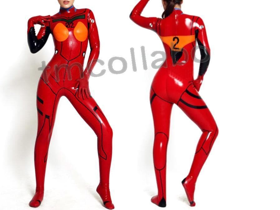 ①ラテックス製エヴァンゲリオン『アスカ』プラグスーツ☆男性M