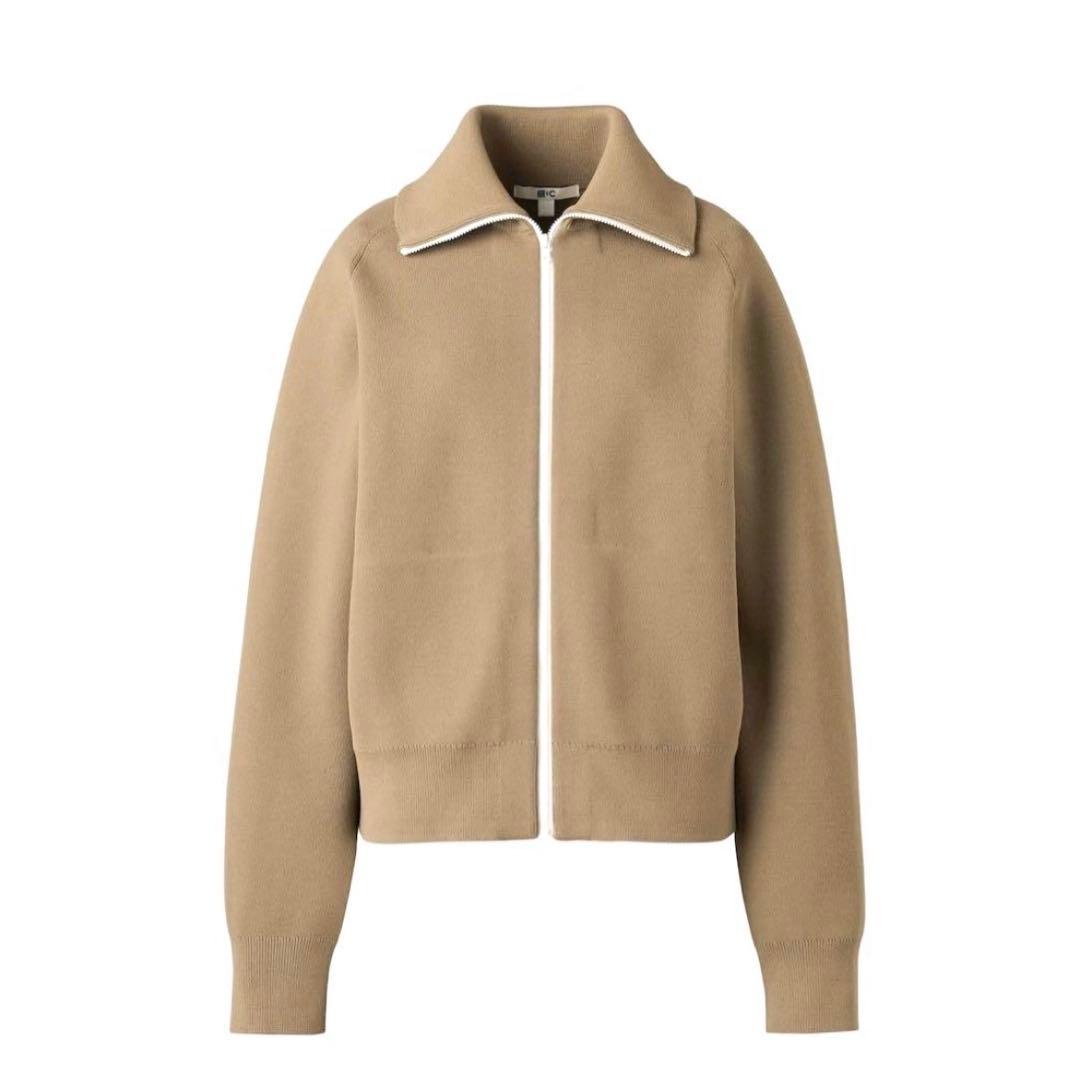 ユニクロC ミラノリブフルジップカーディガン XL ベージュ 完売 - メルカリ