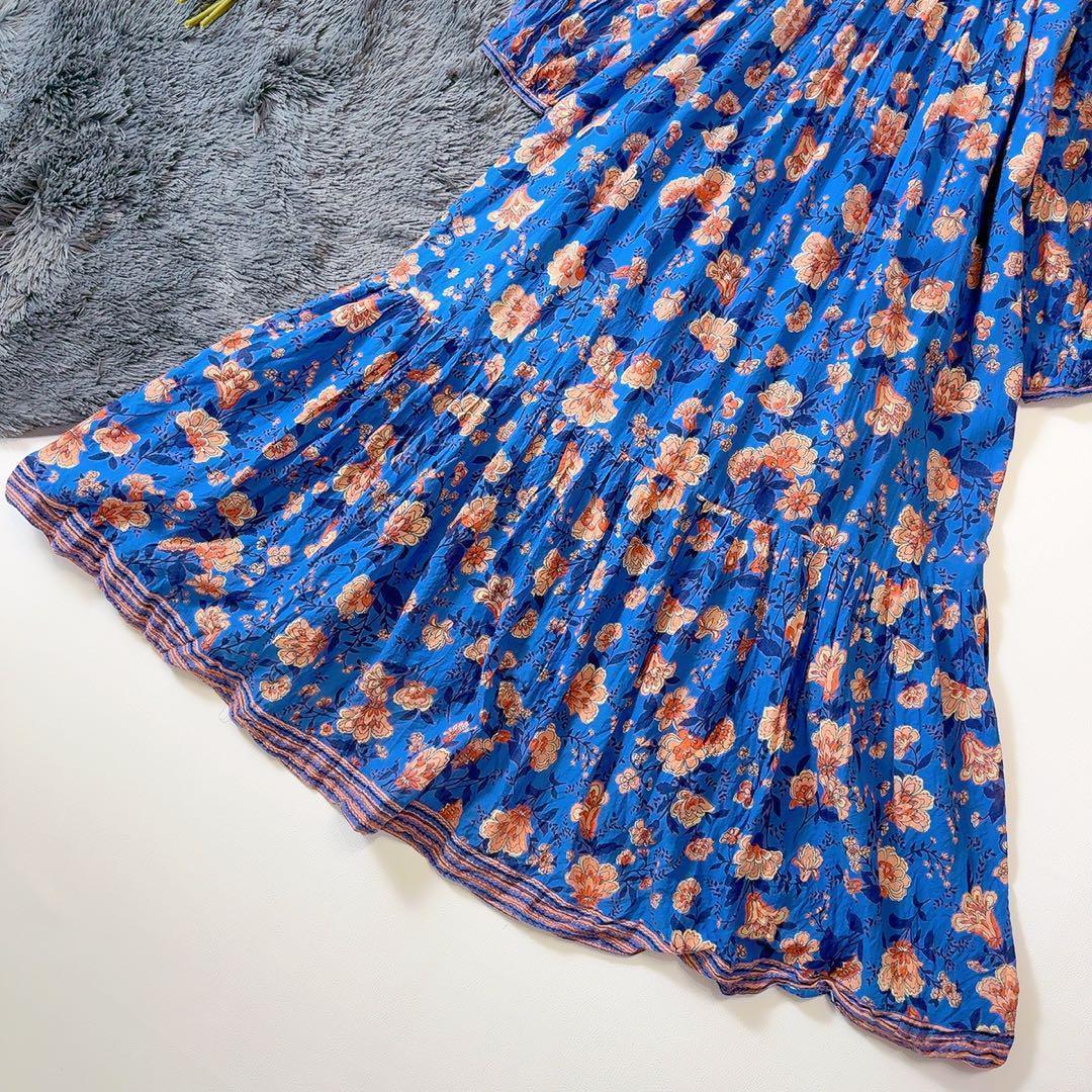 極美品ꕥザシンゾーン 23SS コットンフラワープリントホーリードレス