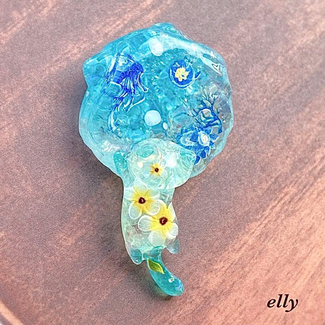 sawasawa様】1374.天然石 琉球ガラス 星型 ジャンピング猫 レジン