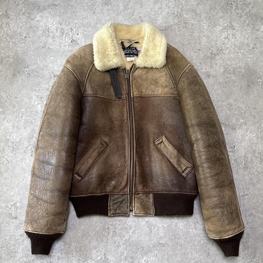 USA製 SCHOTT B-6 シープスキン ムートン フライトジャケット 38