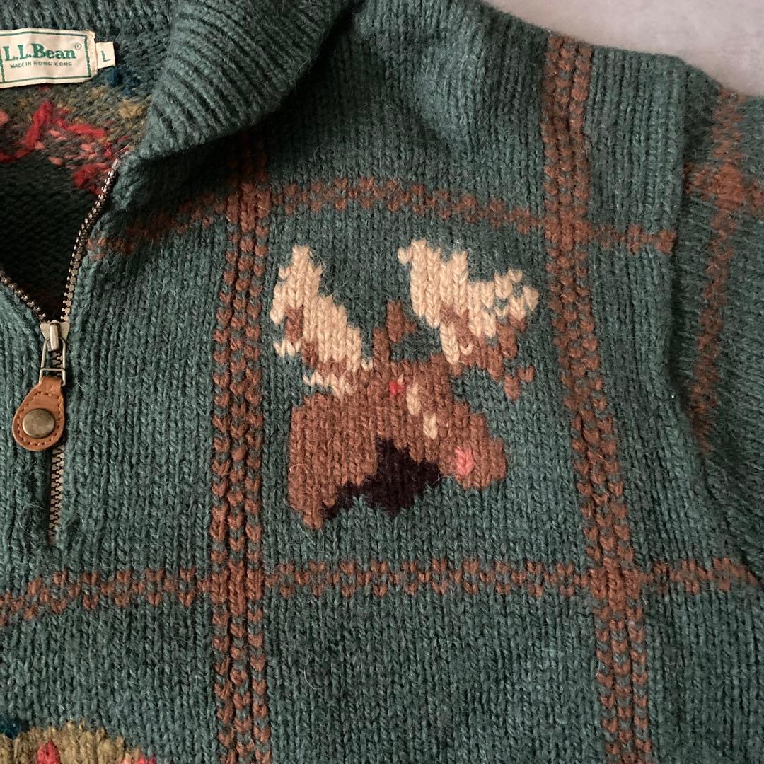 トップス 1980s L.L.Bean HALF ZIP WOOL KNIT
