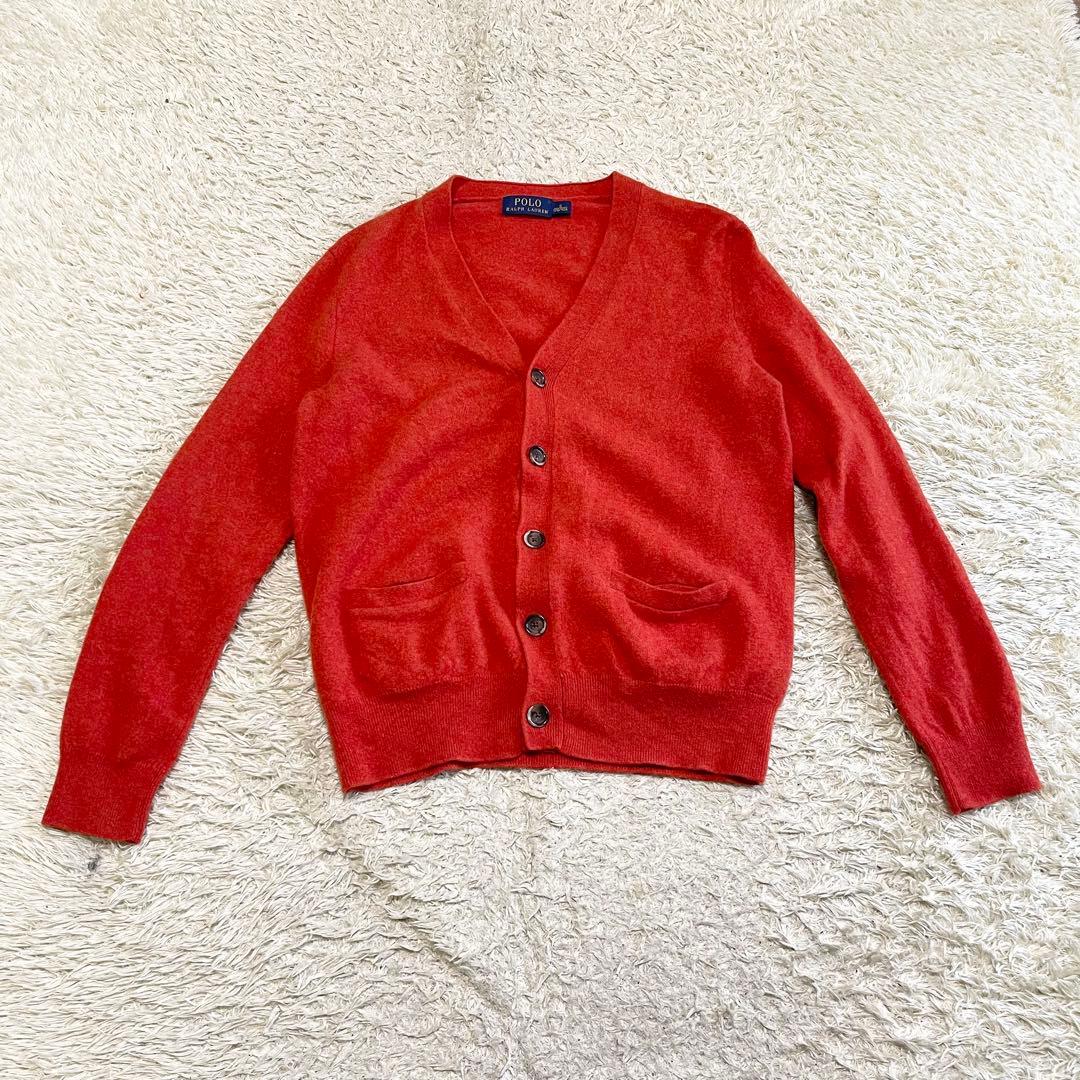 美品】ポロ ラルフローレン カーディガン エルボーパッチ レザー