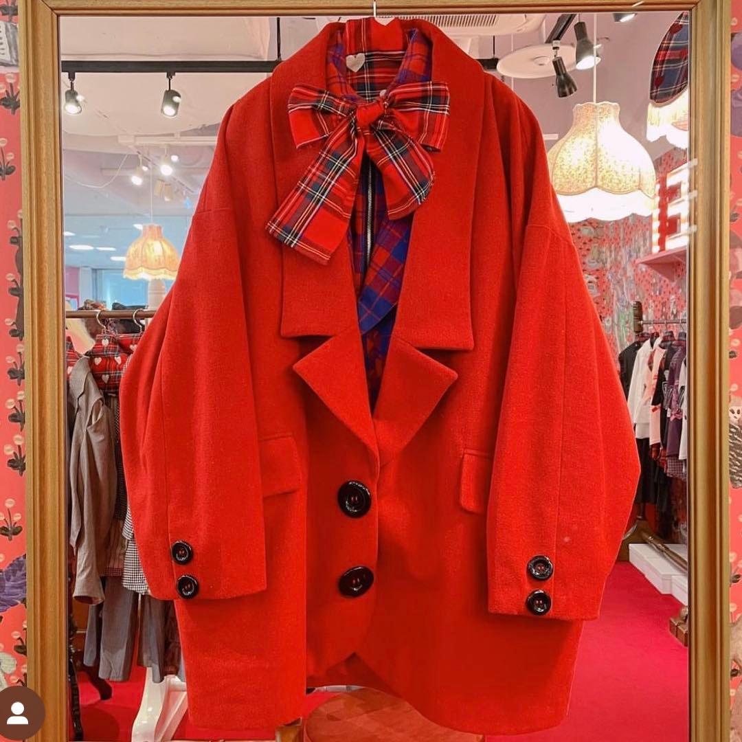 美品】heihei ローラペルジャケット レッド - メルカリ