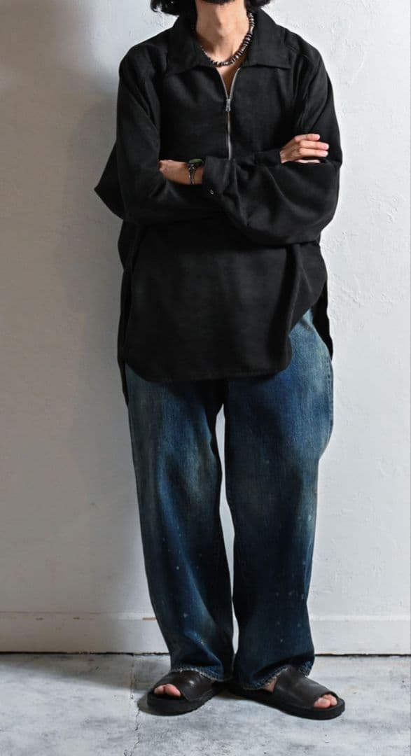 ancellm VEGAN LEATHER SKIPPER LS SHIRT - メルカリ