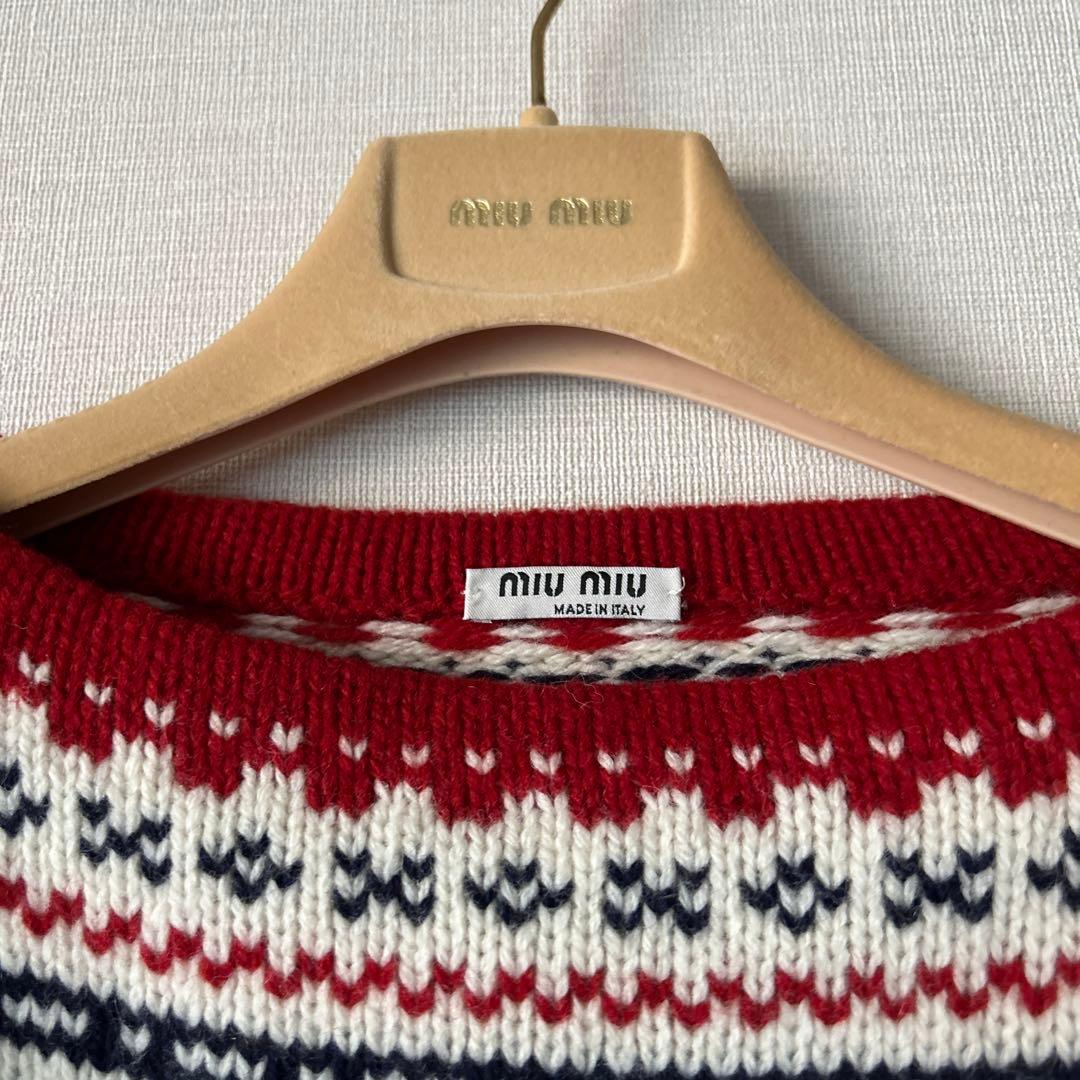美品】ミュウミュウmiumiu 2021FW ノルディック柄 ニット - メルカリ