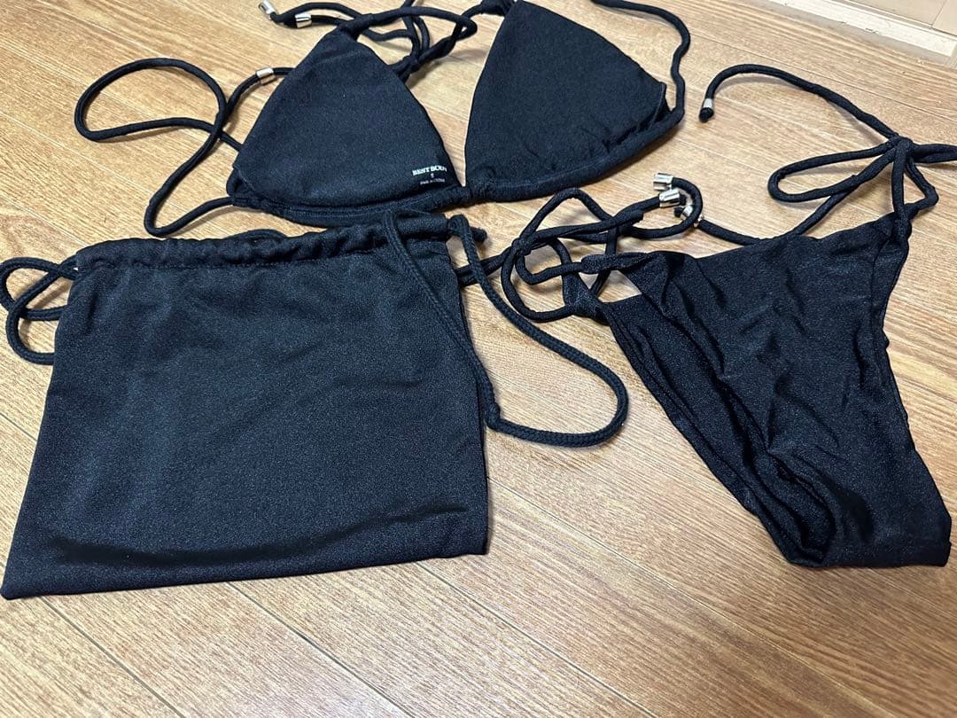 希少文字銀ベストボディジャパン公式ビキニSサイズ 黒