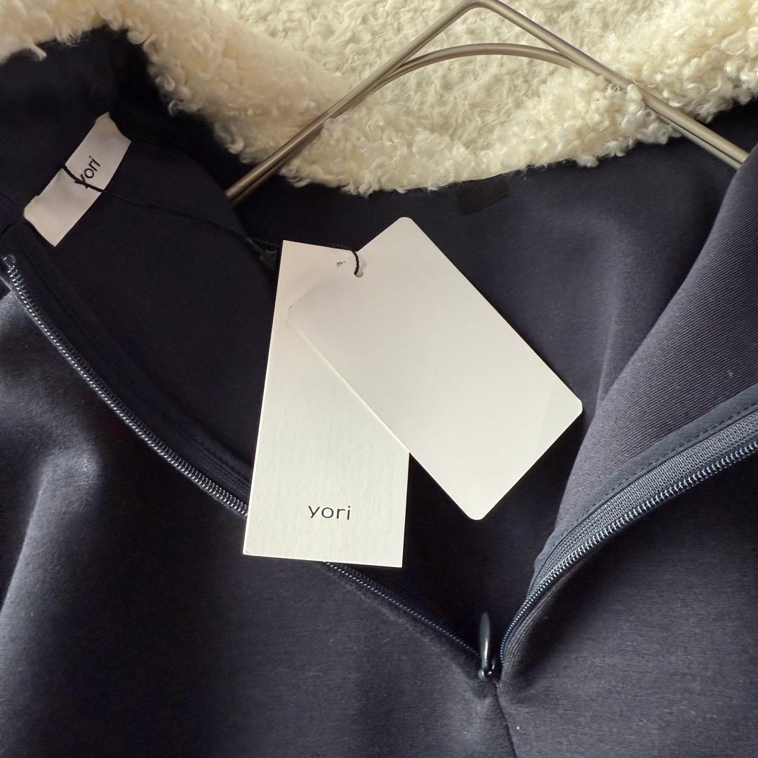 yori テディカラー プルオーバー フリー ネイビー 新品未使用 25AW