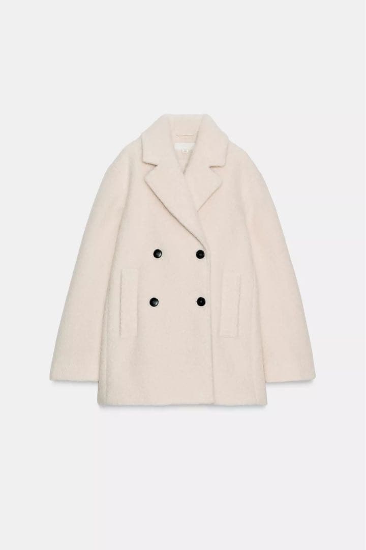 【美品】ZARA ブークレダブルブレストミディ丈コートXS ※値下げ不可 ブークレダブルブレストミディ丈コート ZARA コート XS - メルカリ