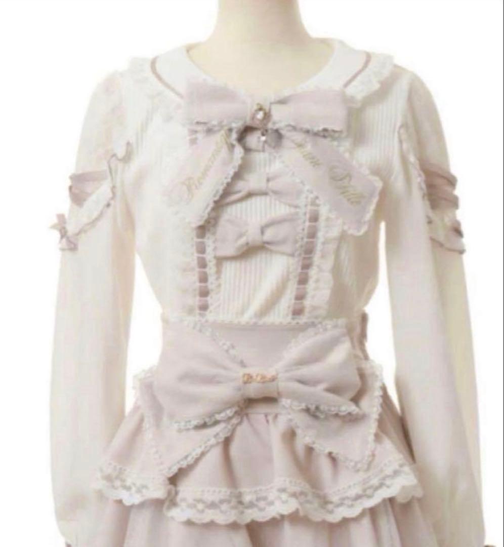 LIZLISA♥ティアラリボンリブカットブラウス ピンク - メルカリ