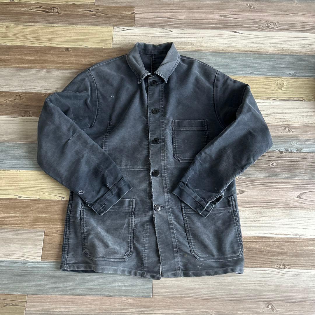 希少 50's dolmen ドルメン モールスキン フランス ブラック ワーク