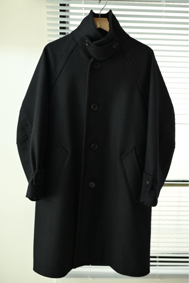 PUBLIC TOKYO メルトンオーバーサイズバルカラーコート/スタンドカラー