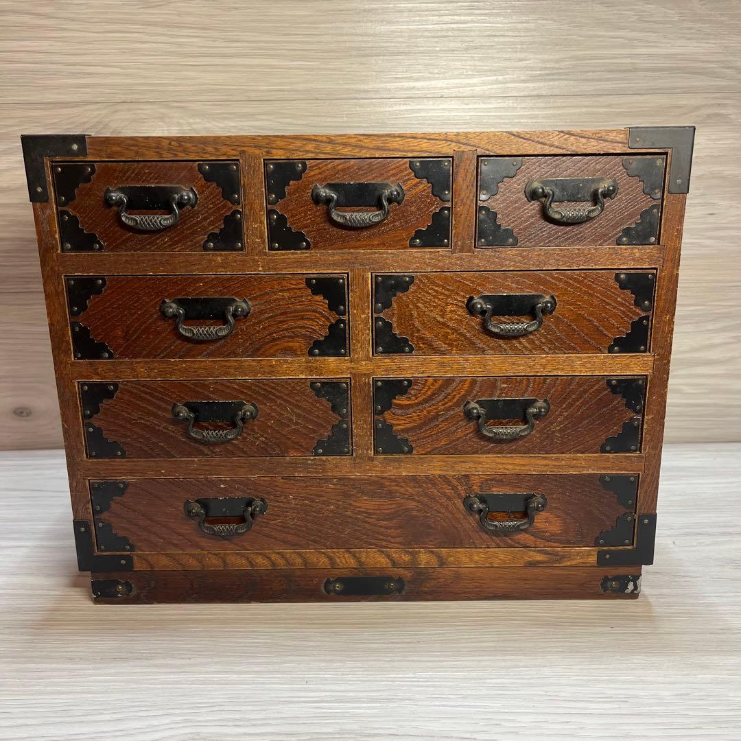 特大サイズ　和製アンティーク　木製和箪笥　小物入れ 和箪笥 アンティーク チェスト 脚付き 木製 リメイク品 桐箪笥 無垢