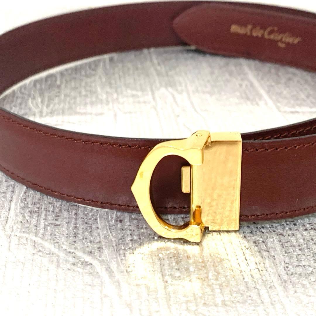 Cartier カルティエ　ベルト　ボルドー　ゴールド Cartier（カルティエ） 美品 マストライン ボルドー ゴールド金具