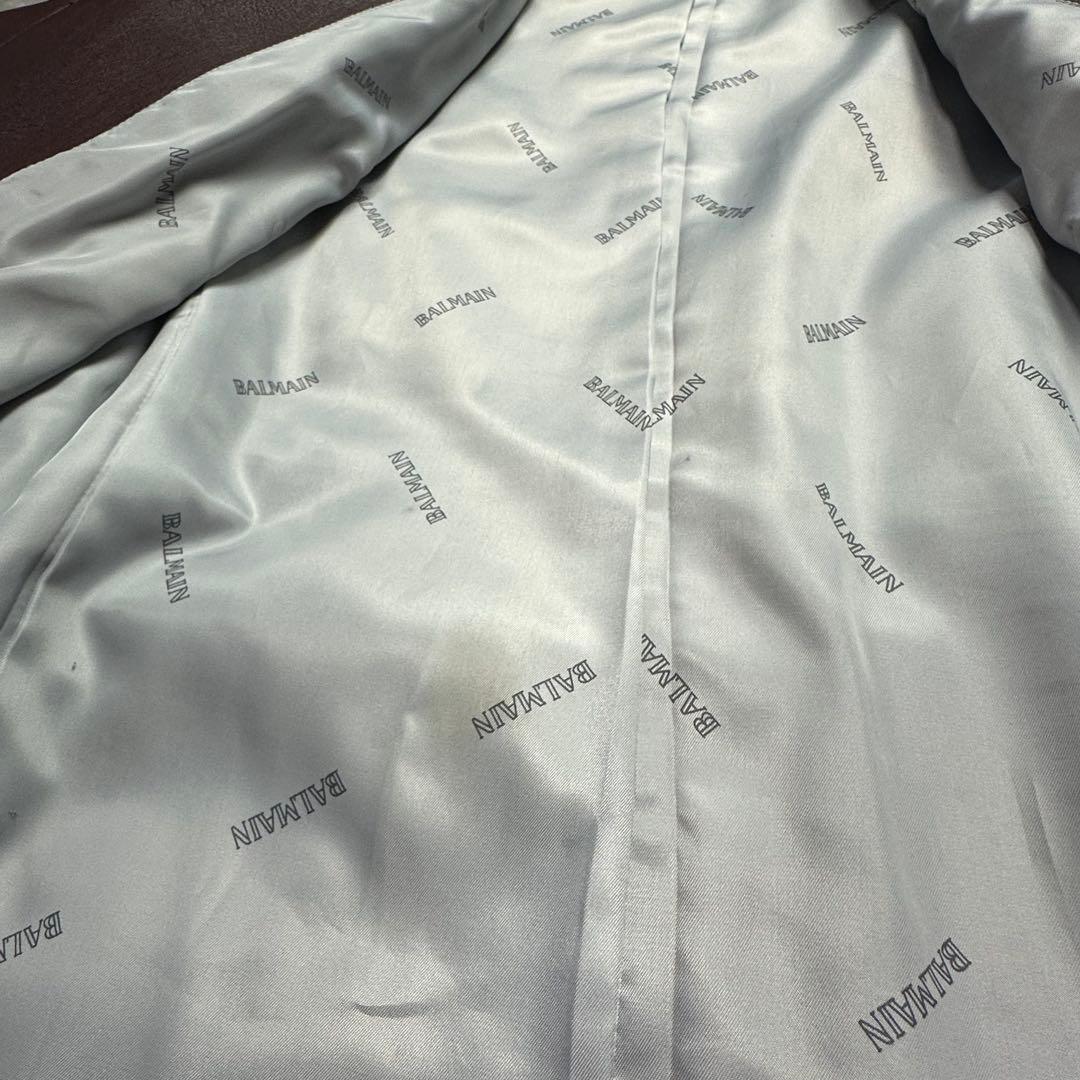 XL♡バルマン♡ラムレザー ロングコート ベルト ボルドー