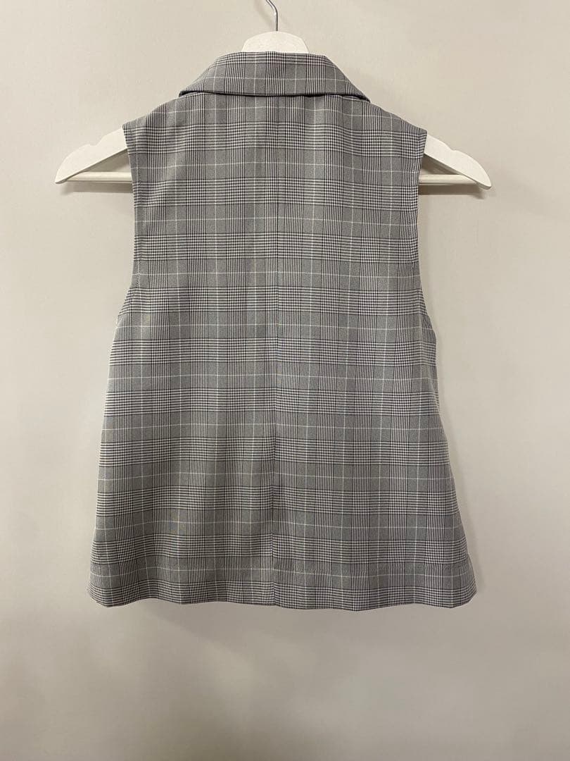 こ*マ様 アナスイミニ ジレセットアップ 120センチ グレー チェック柄