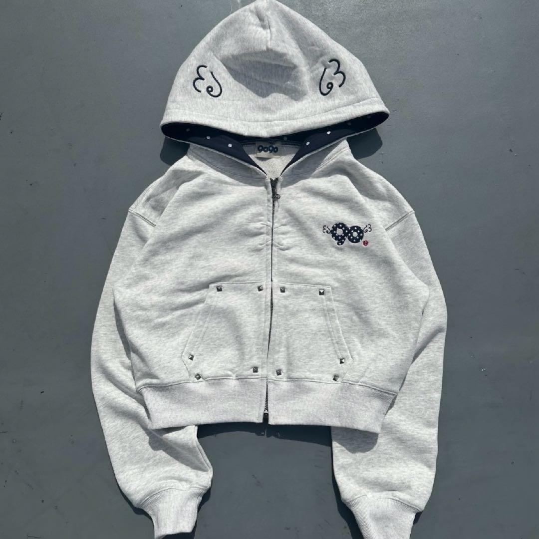 9090 パーカー 90 Logo Dot Zip Hoodie グレー S - メルカリ