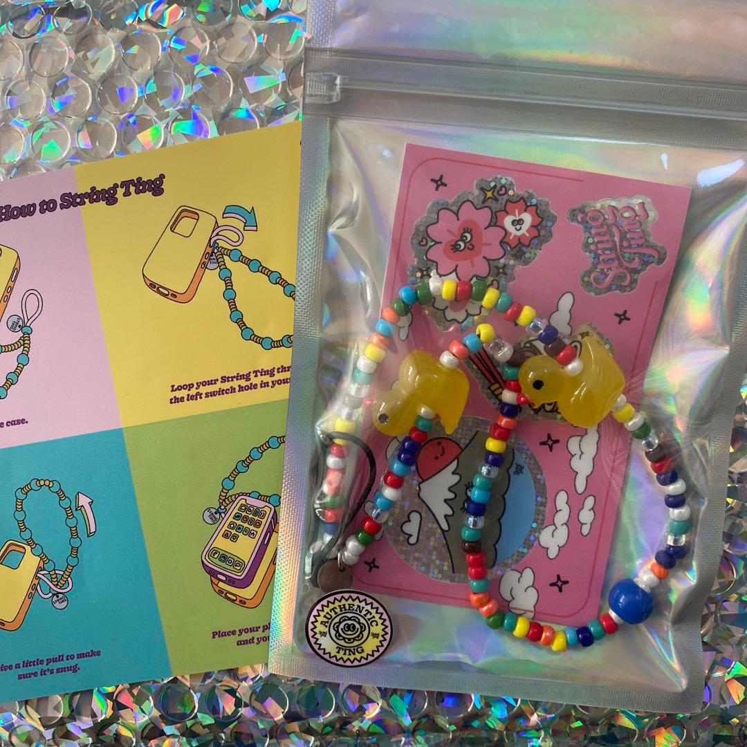 stringting ダブルアヒル カラフルビーズ ストラップ - メルカリ