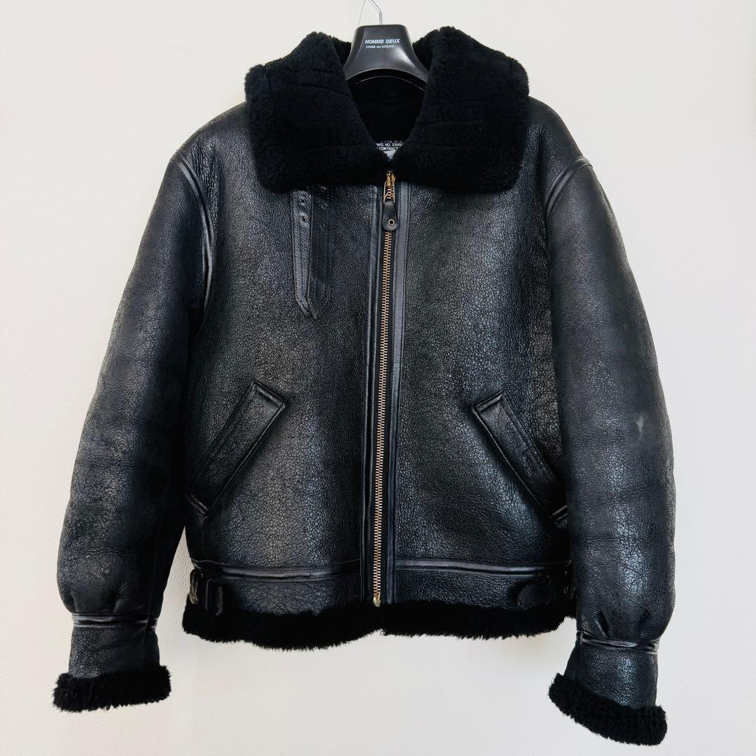 極希少】AVIREX B-3 ムートンジャケット 黒 44 ビッグサイズ - メルカリ