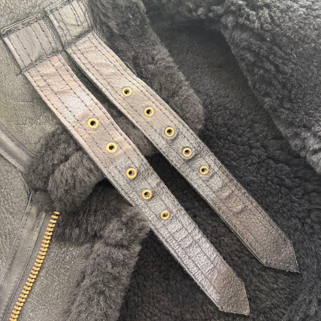 極希少】AVIREX B-3 ムートンジャケット 黒 44 ビッグサイズ - メルカリ