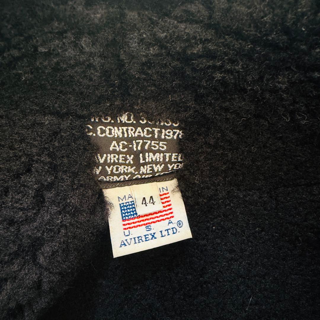 極希少】AVIREX B-3 ムートンジャケット 黒 44 ビッグサイズ - メルカリ