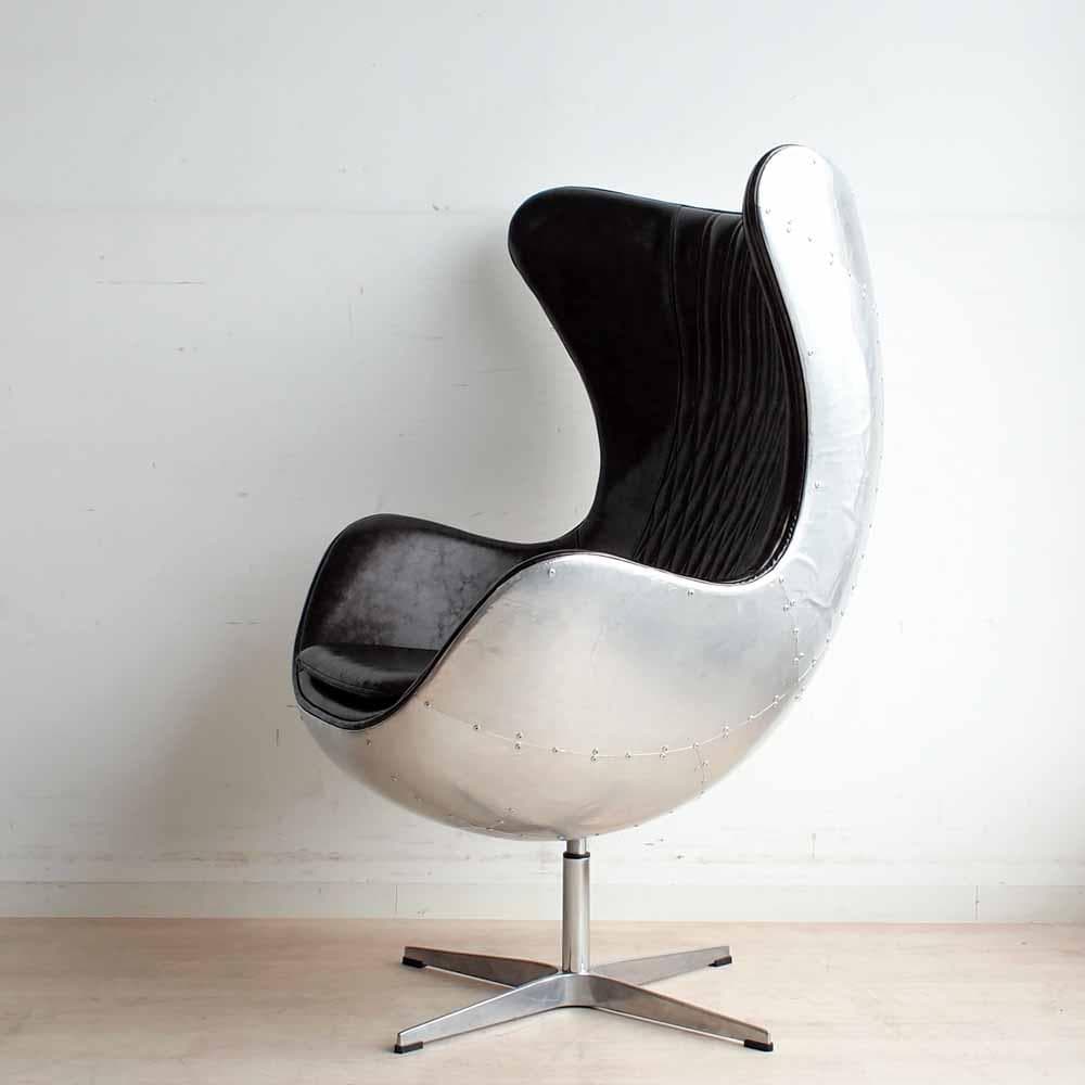 アルミニウムバック エッグチェア リプロダクト 合皮 ZR24268 - メルカリ