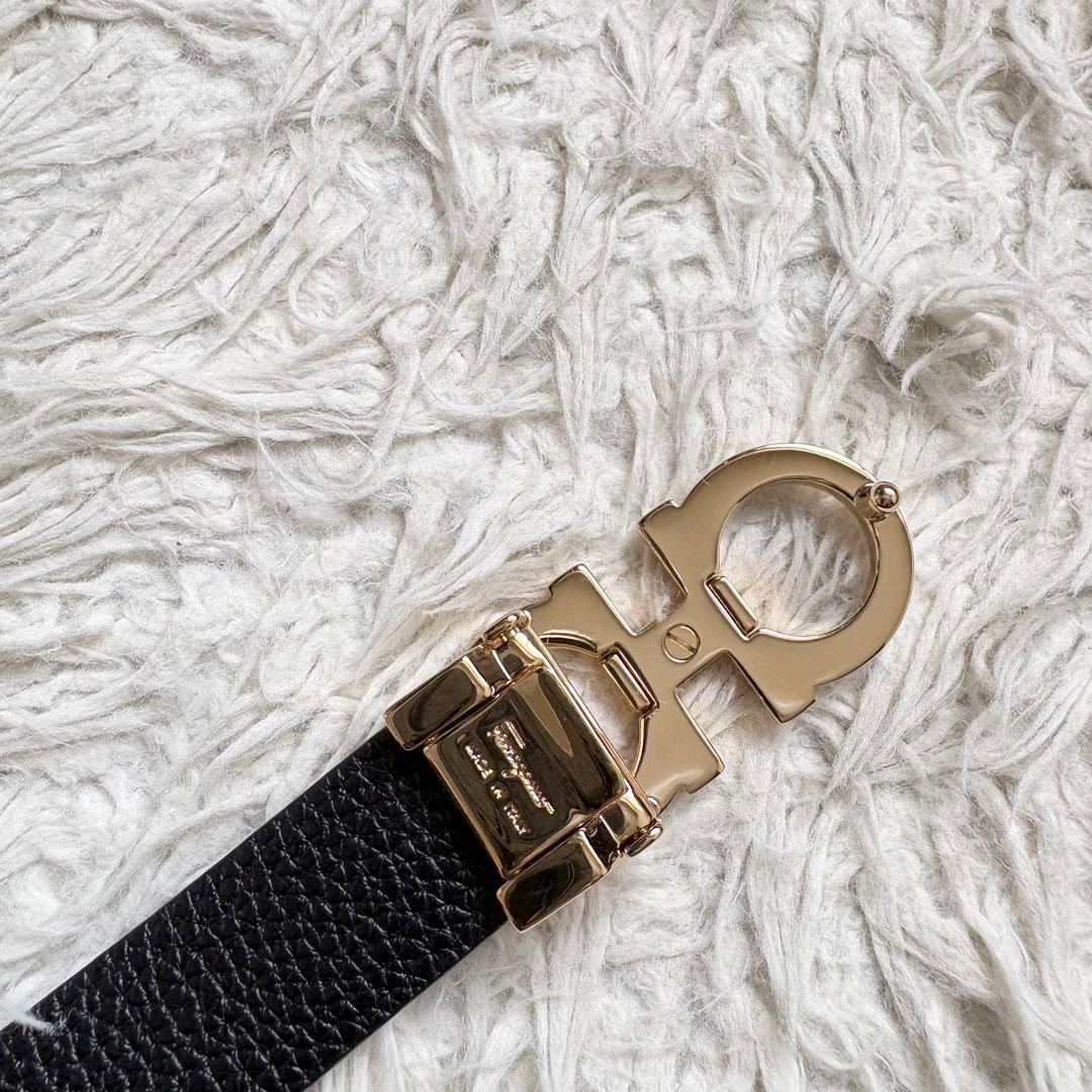 未使用級 フェラガモ ダブルガンチーニ ベルト ゴールドバックル
