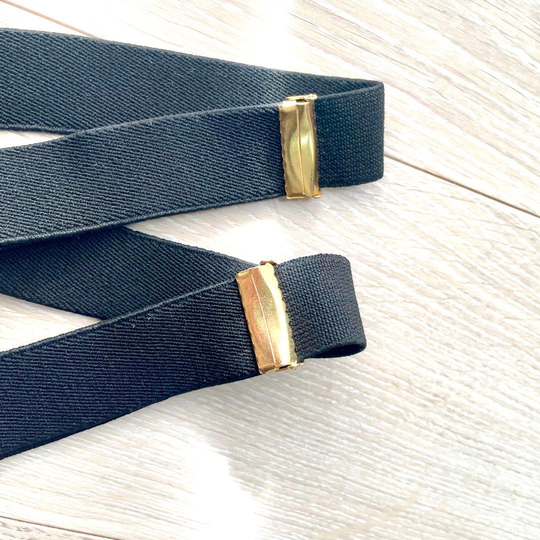 シャネル CHANEL サスペンダー ロゴ ブラック ヴィンテージ レア 中古